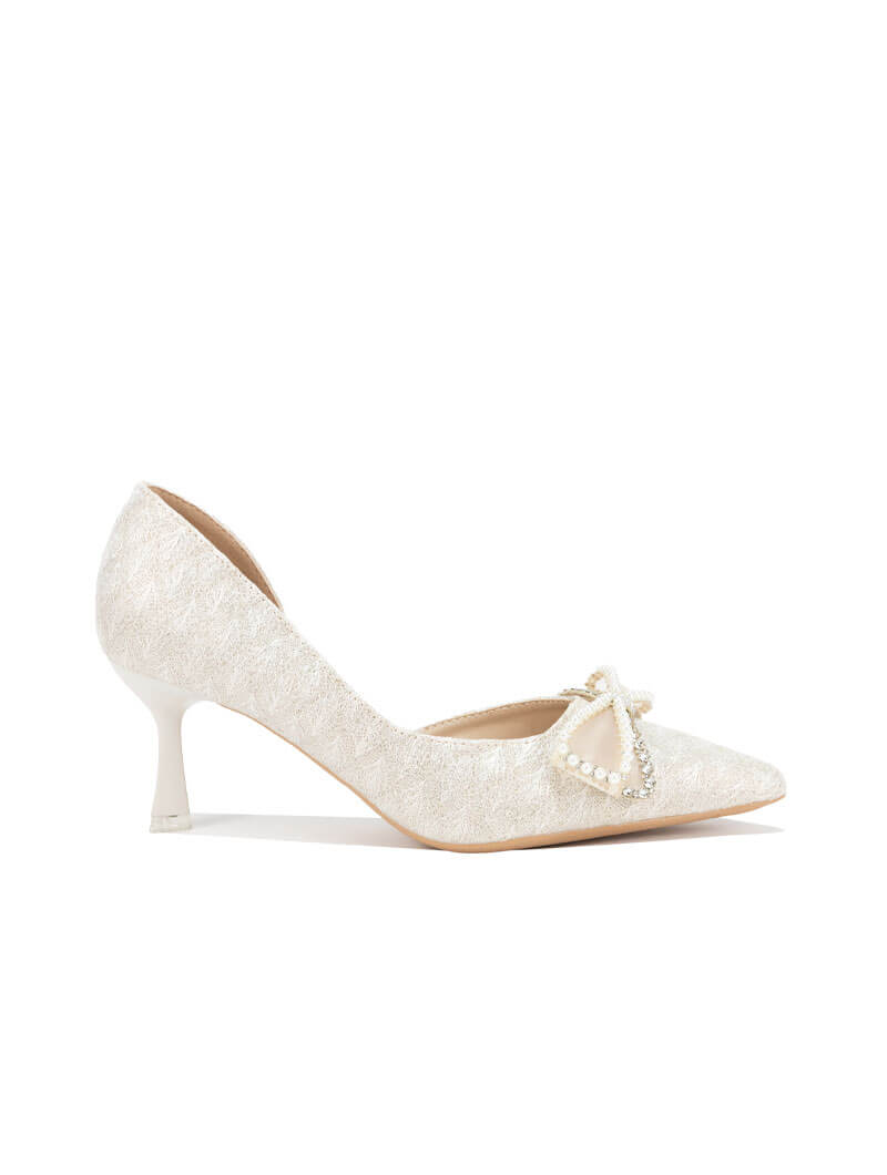 Escarpins avec nœud en strass